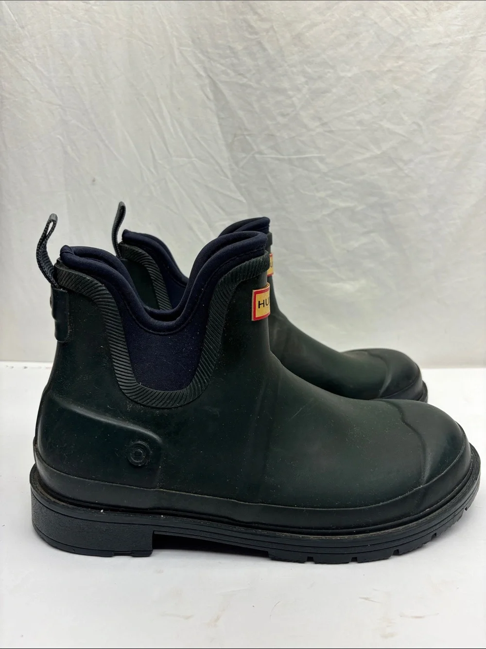 Hunter Men’s Dark Green Chelsea Rain Boots, SZ 8, 1(BA)